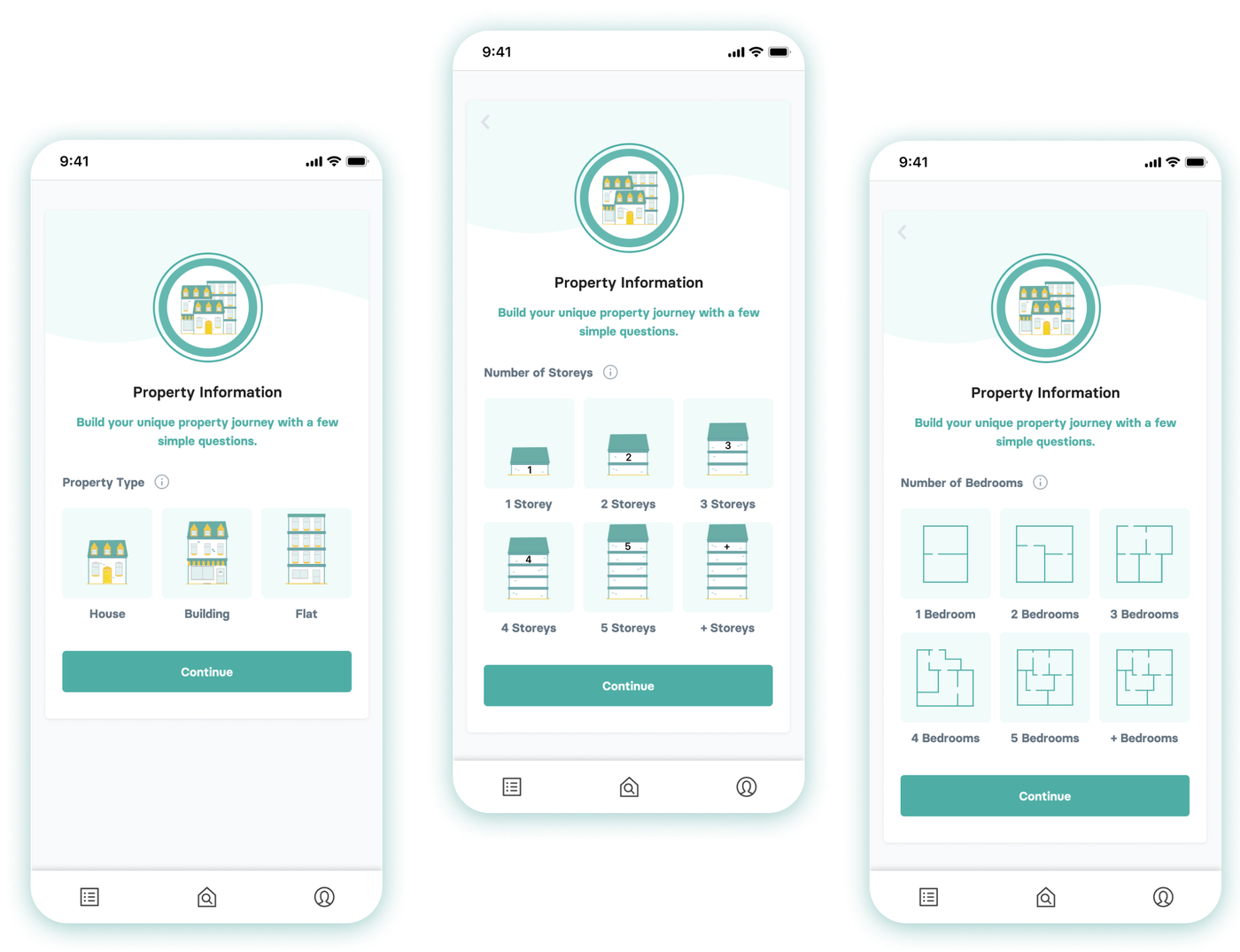 The Yuno app capturing property storeys and layout information